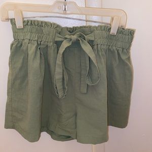 Green high waisted shorts